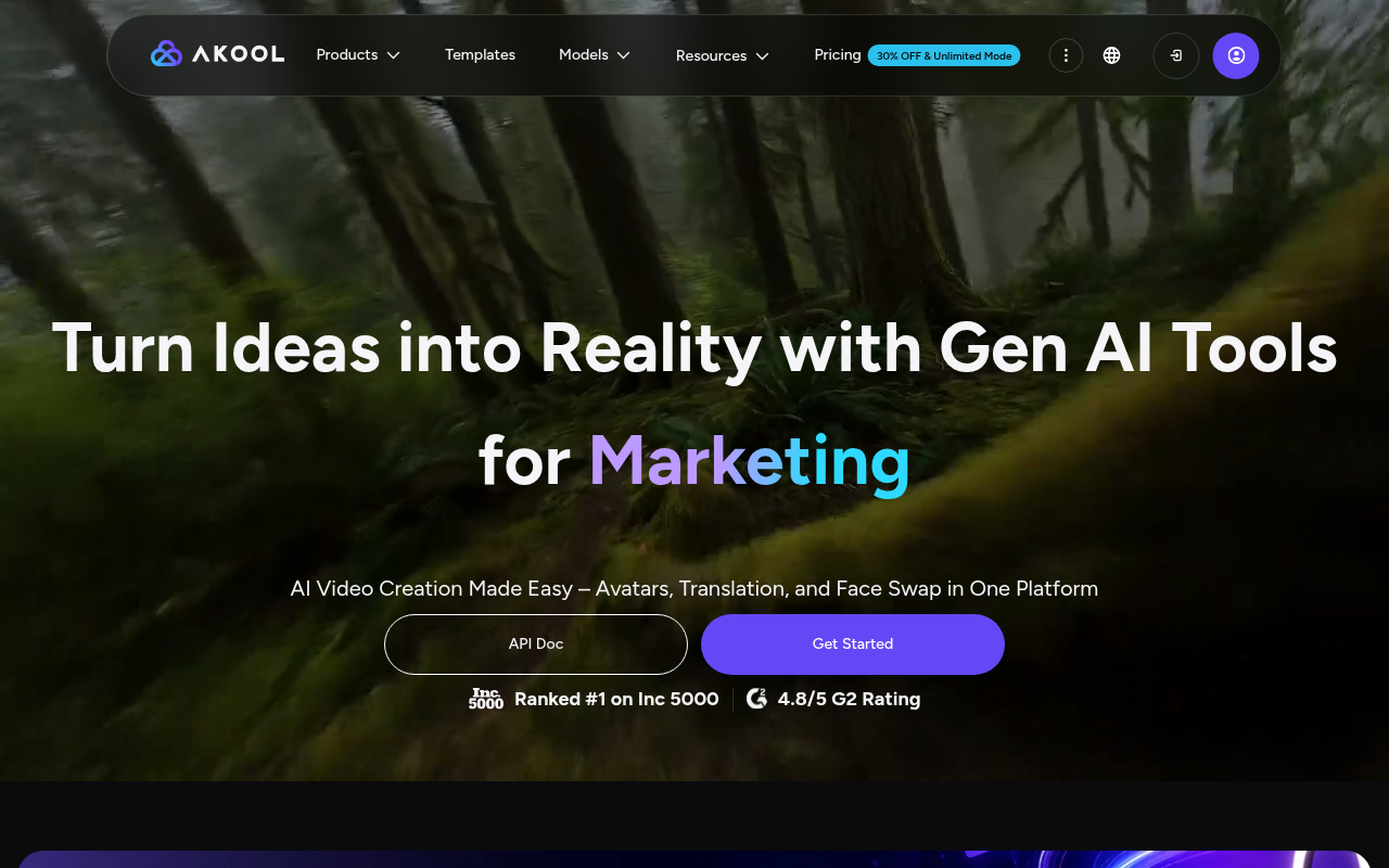 Akool homepage