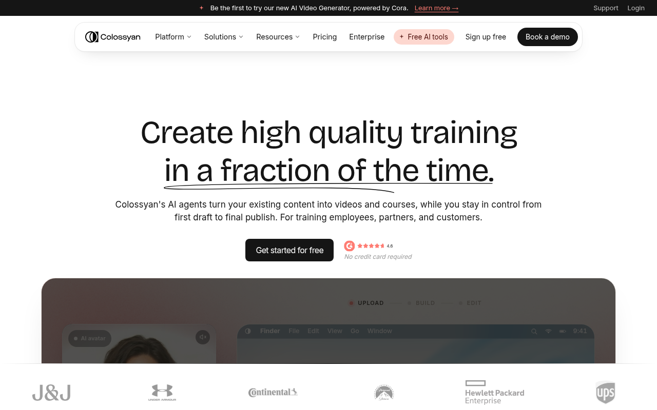 Colossyan homepage