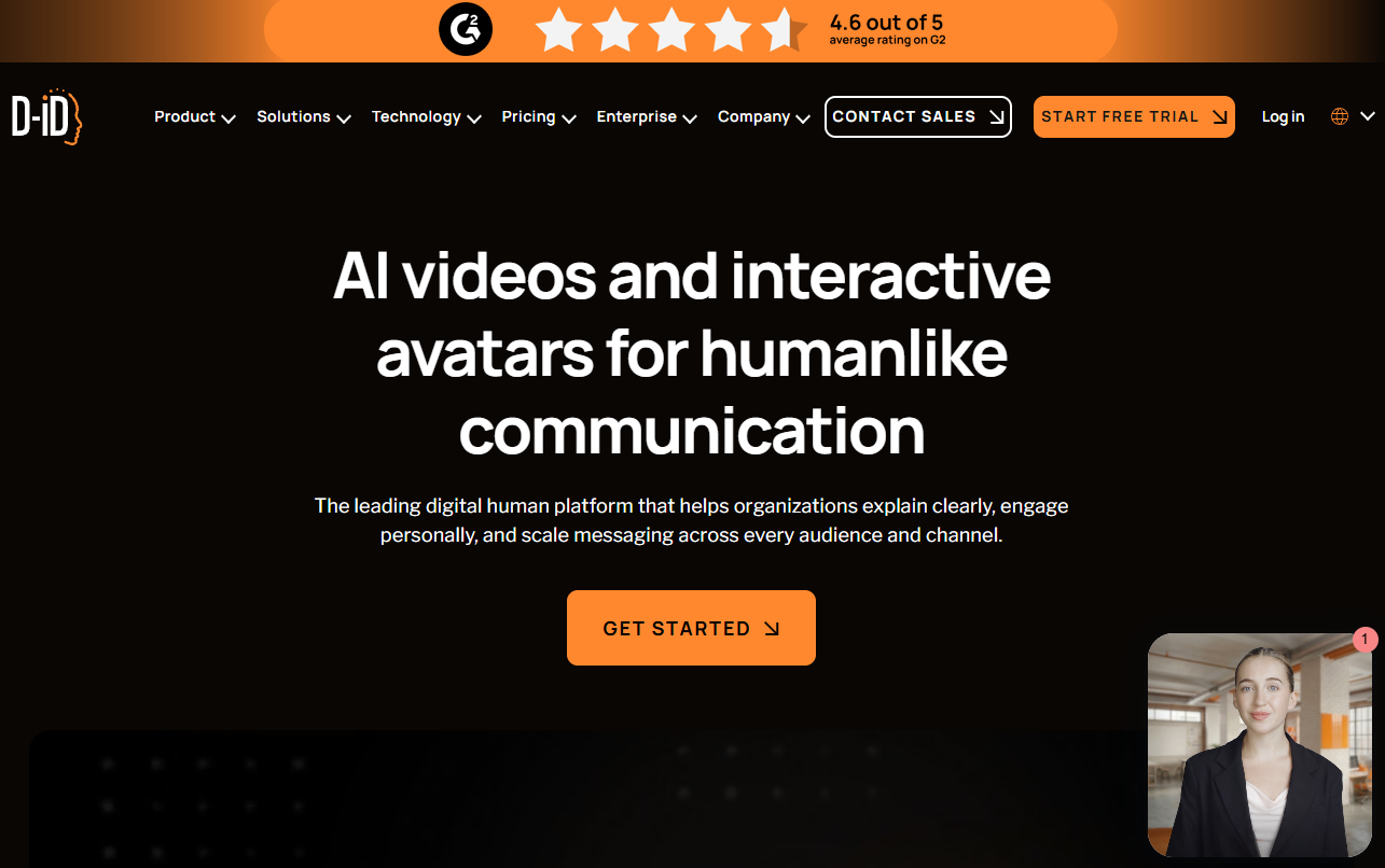 D-ID homepage