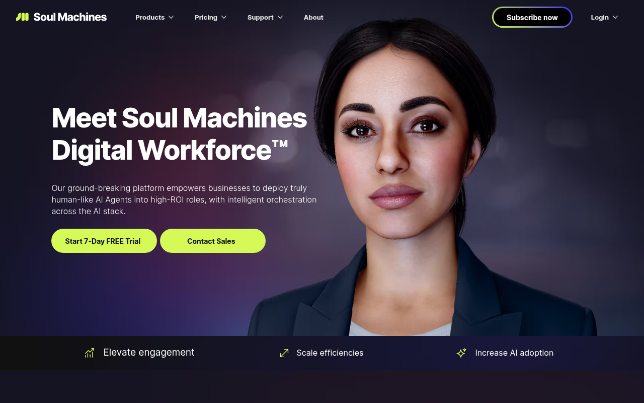 Soul Machines homepage
