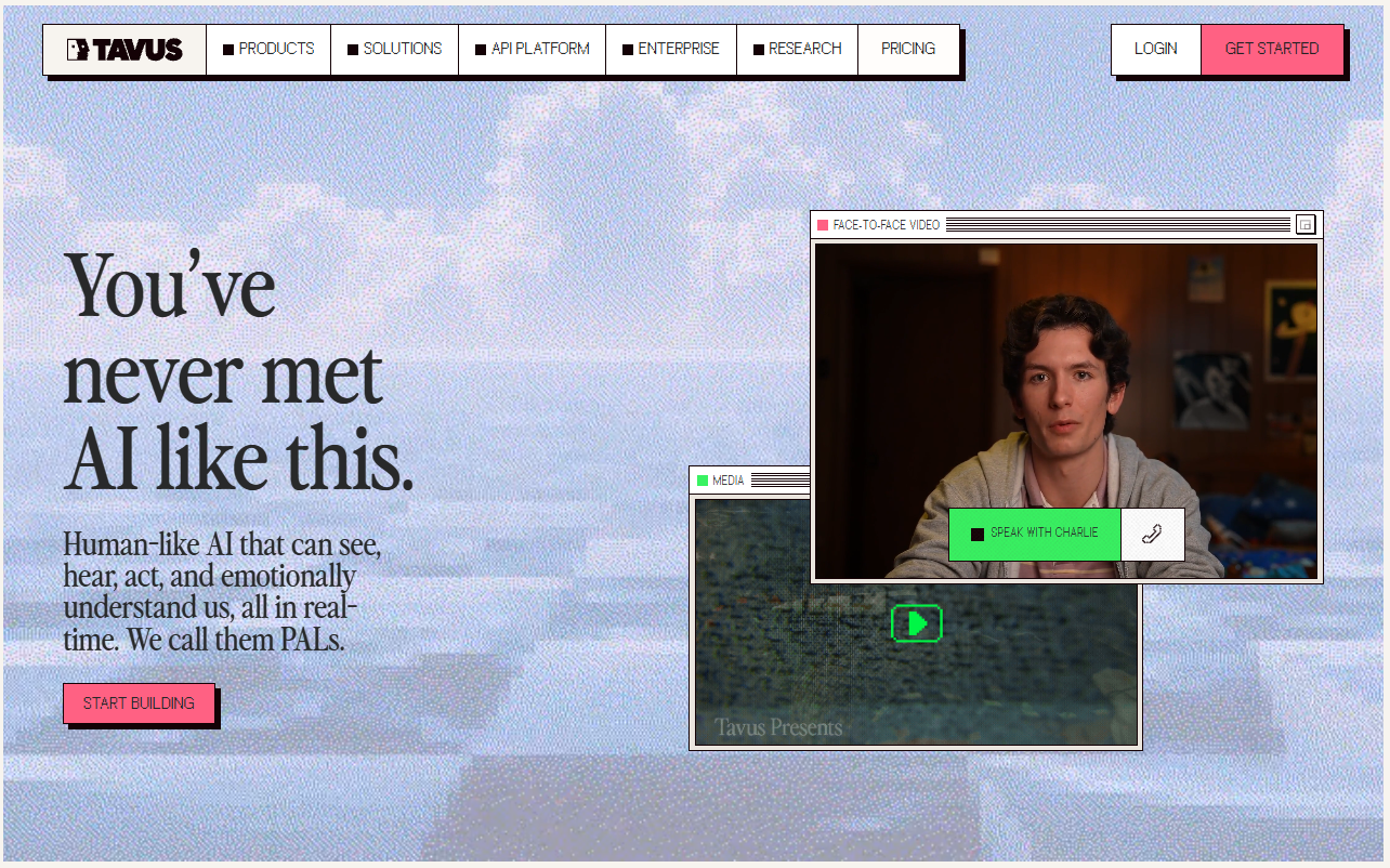 Tavus homepage